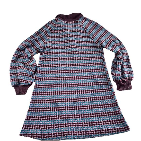 Free People Maggie Sweater Mini Short Dress Chunky Soft Collared Purple Large - Picture 12 of 16